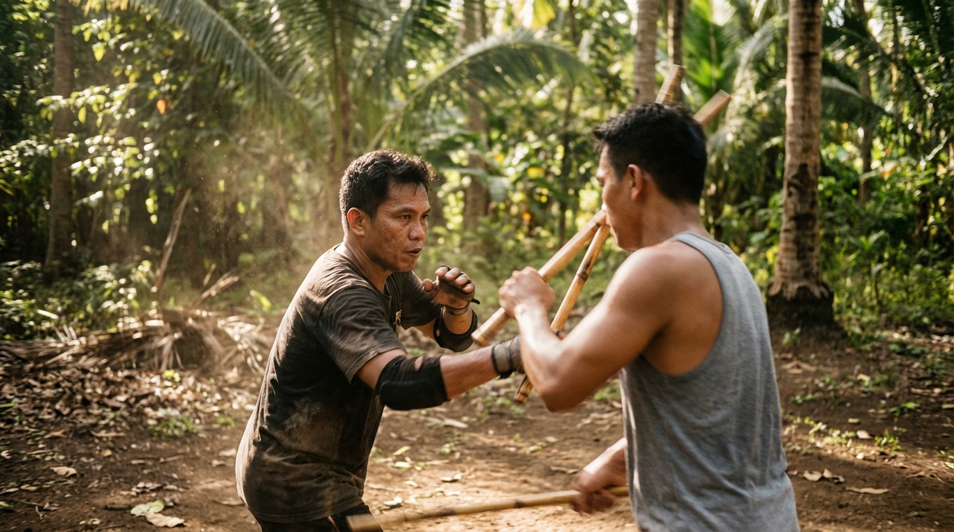 Eskrima stick fighting